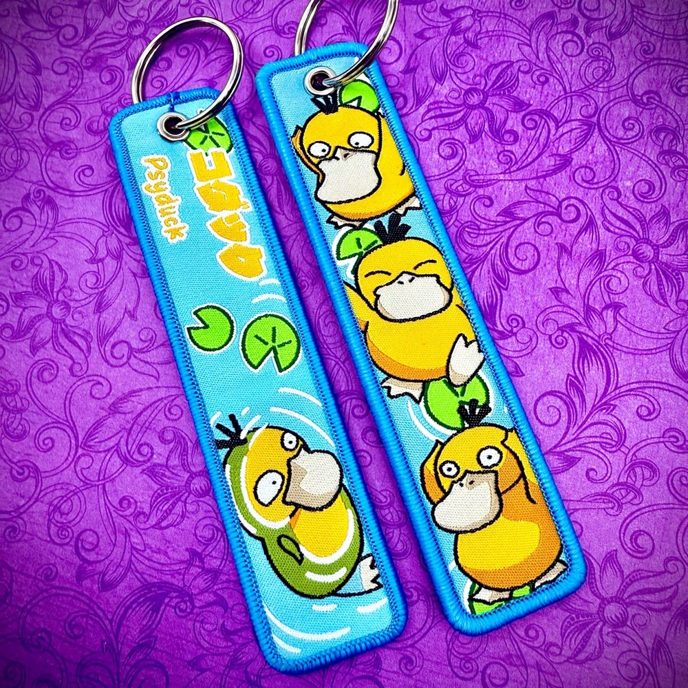 1 Piece Double Sided 5 Inch Pokemon Psyduck  Keychain